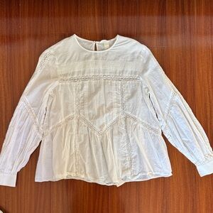 H&M Cream Blouse with Textured Design